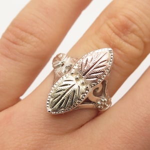 Black Hills Gold eagle ring sterling silver 12k gold C Co sz