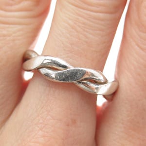 925 Sterling Silver Vintage Woven Band Ring Size 9.25
