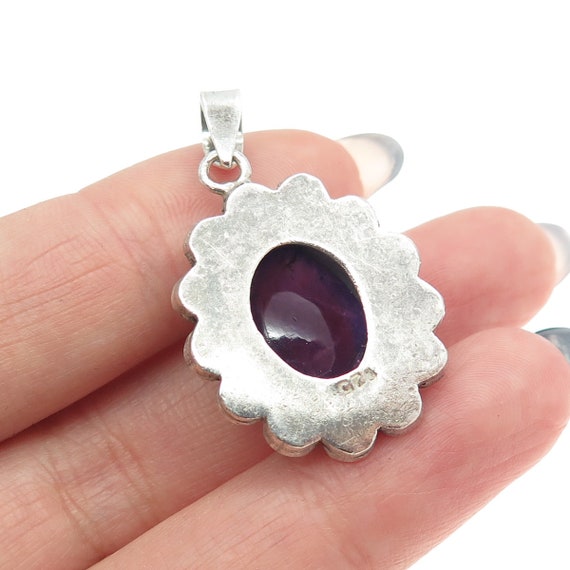 925 Sterling Silver Vintage Real Amethyst Gemston… - image 2