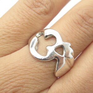 925 Sterling Silver Vintage Om Mantra Ring Size 8.5