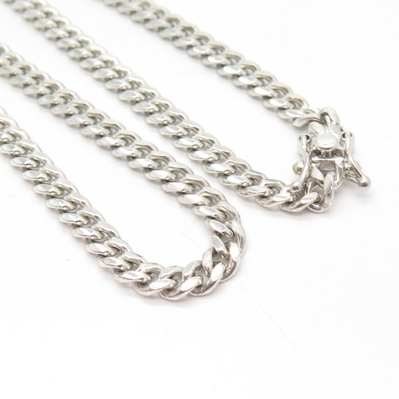925 Sterling Silver Vintage Cuban Chain Necklace … - image 4
