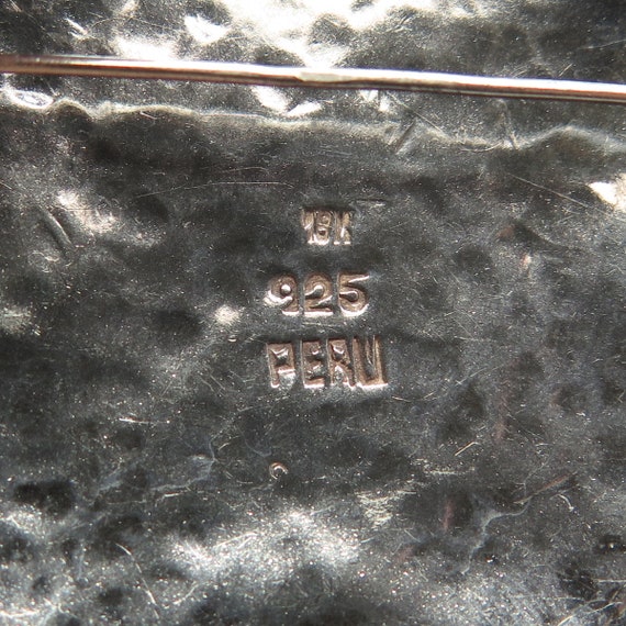 925 Sterling Silver / 18K Gold Vintage Peru Triba… - image 10
