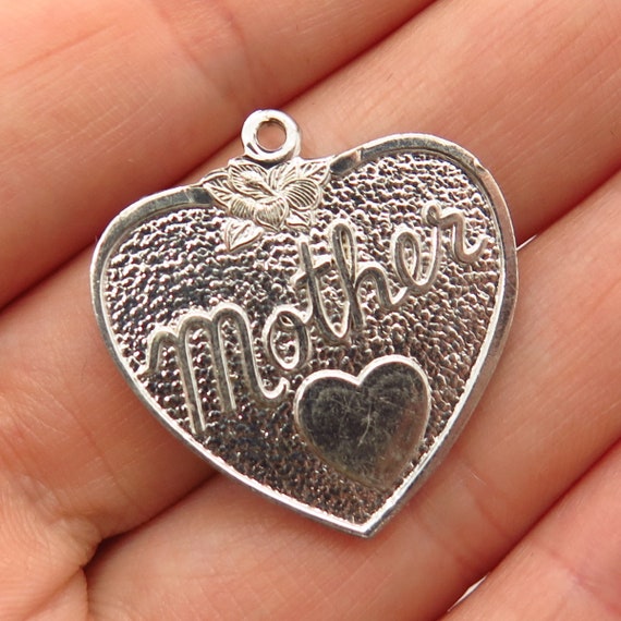 925 Sterling Silver Vintage "Mother"  Heart Shape… - image 1