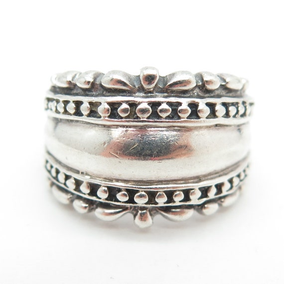 925 Sterling Silver Vintage Granulated Ring Size … - image 3