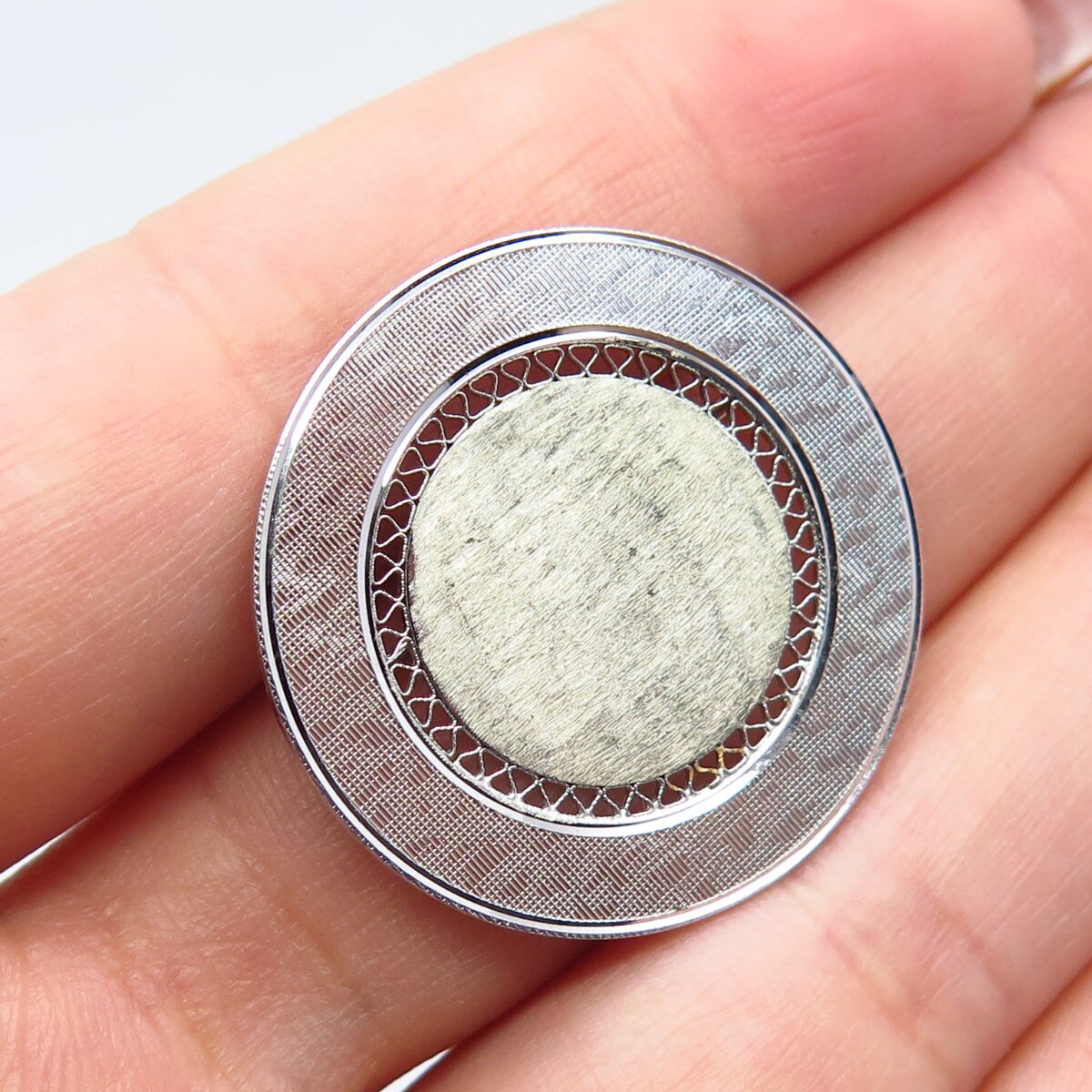 925 Sterling Silver Vintage Lamode Textured Pin Brooch - Etsy