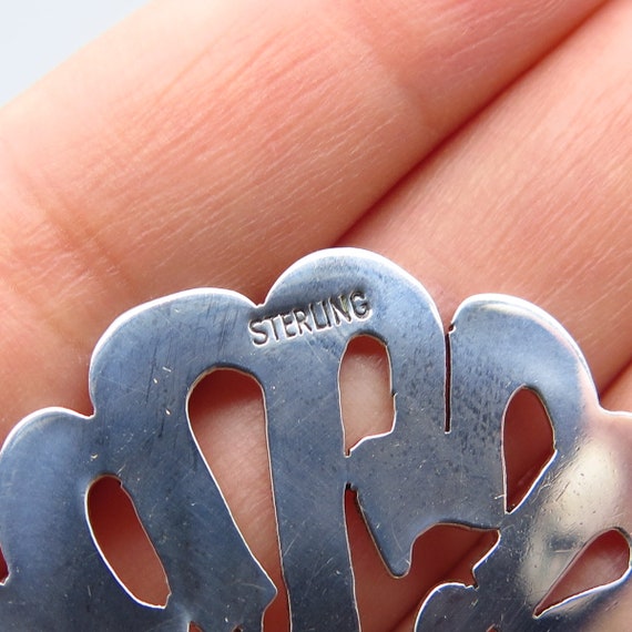 925 Sterling Silver Vintage Modernist Pendant - image 5