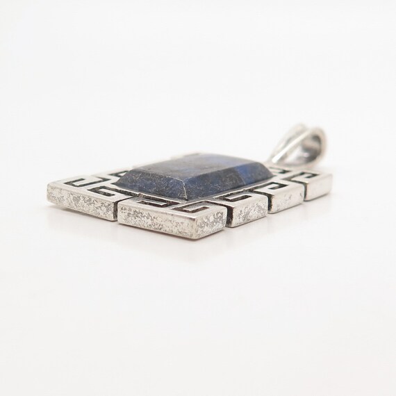 950 Silver Vintage Mexico Real Sodalite Inlay Gre… - image 8