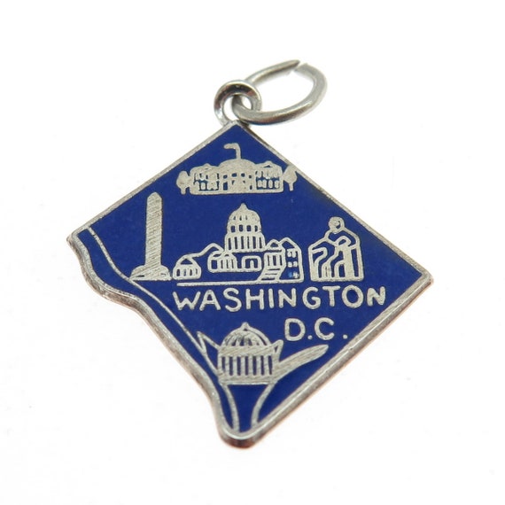 925 Sterling Silver Vintage Enamel "Washington D.… - image 4