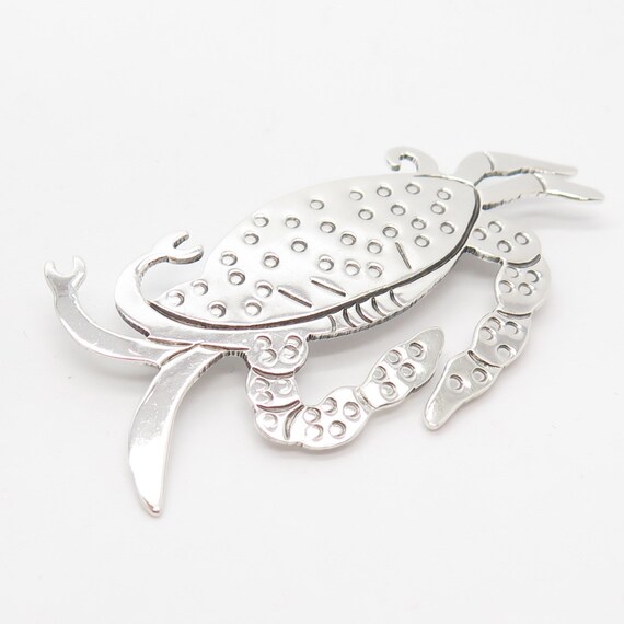 925 Sterling Silver Vintage Mexico Crab Pin Brooch - image 4