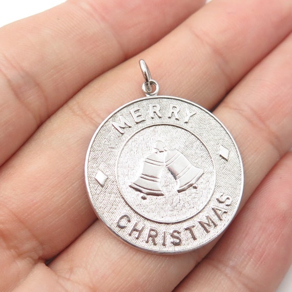 925 Sterling Silver Vintage "Merry Christmas" Bel… - image 1