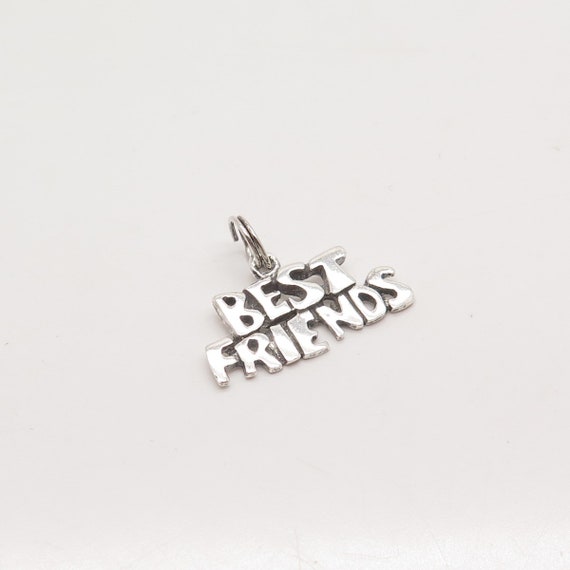 925 Sterling Silver Vintage "Best Friends" Charm … - image 4