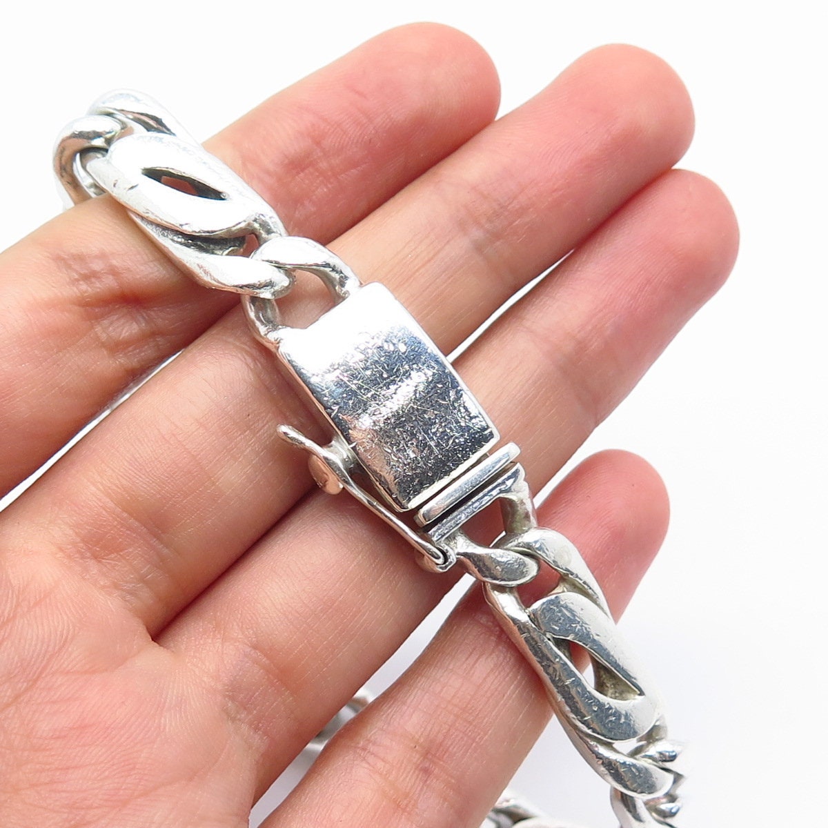 925 Sterling Silver Vintage Mexico Fancy Figaro Link 925 Sterling Silver Vintage Mexico Fancy Figaro Link