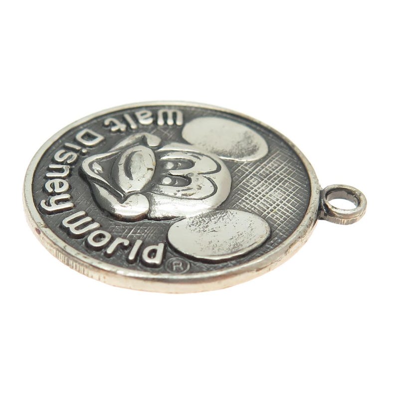 DISNEY 925 Sterling Silver Vintage Walt Disney World Mickey Mouse Pendant immagine 5