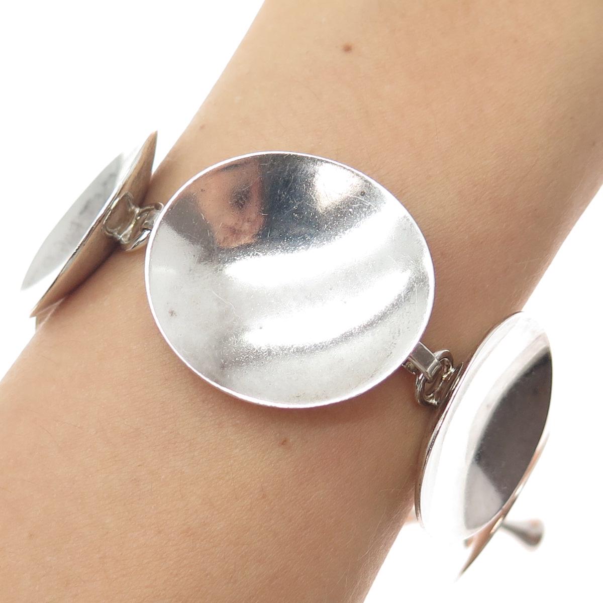 ROBERT LEE MORRIS 925 Sterling Silver Vintage Modernist Disc Link