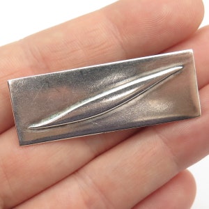 925 Sterling Silver Vintage Modernist Pin Brooch