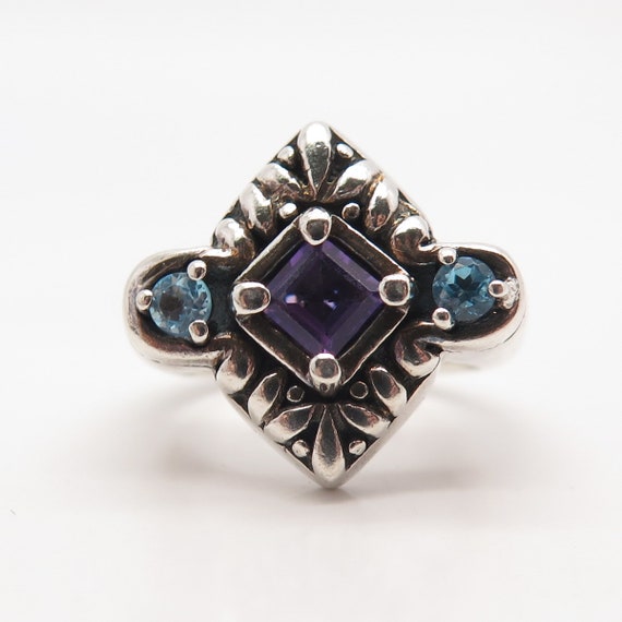 925 Sterling Silver Vintage Amethyst and London B… - image 3