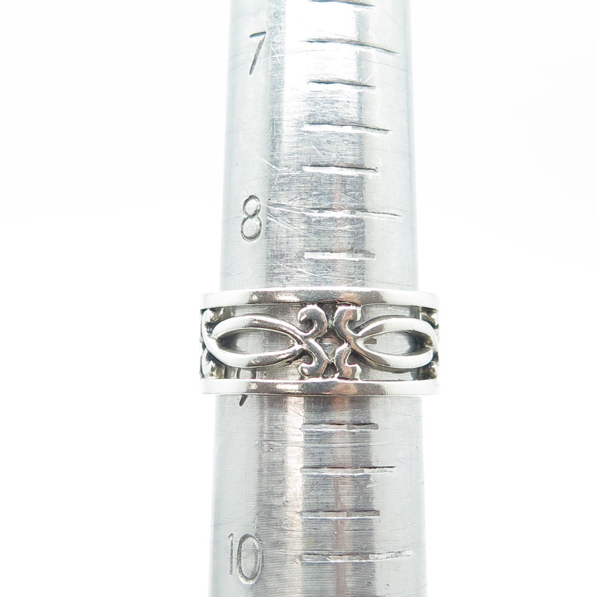 Ancienne Bague En Argent Massif 925 - Alliance Style Coquille D’ormeau, Occasion