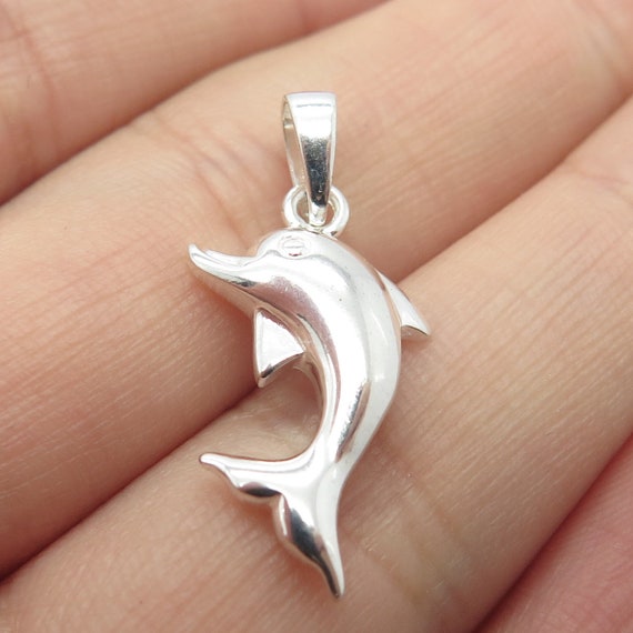 925 Sterling Silver Vintage Friendly Dolphin Char… - image 1