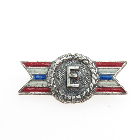 925 Sterling Silver Antique WWII Enamel Army-Navy… - image 4