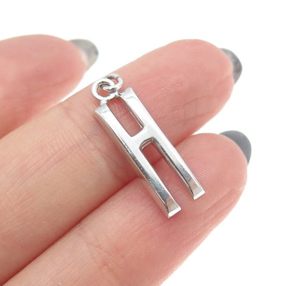 925 Sterling Silver Vintage Letter "H" Initial Ch… - image 1
