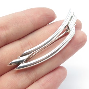 925 Sterling Silver Vintage Modernist Pin Brooch