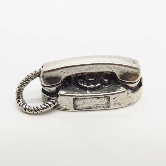 925 Sterling Silver Vintage Retro Rotary Phone De… - image 3