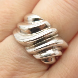 925 Sterling Silver Vintage Wrinkled Ring Size 8