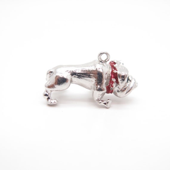 925 Sterling Silver Vintage Enamel Bulldog Charm … - image 5