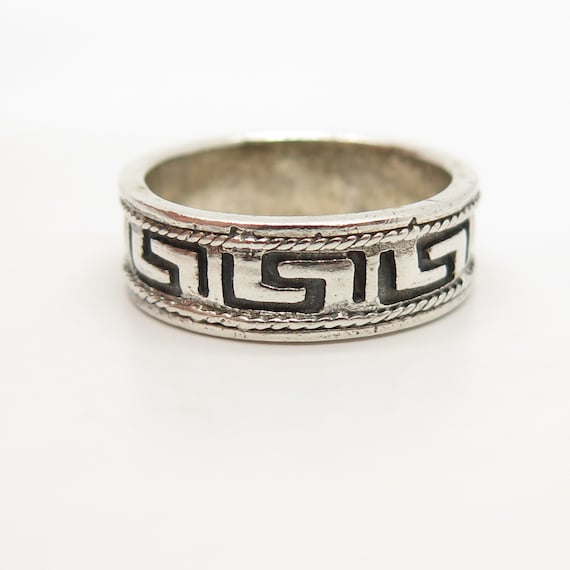 スポーツストア 925 Sterling Silver Vintage HAN Greek Maze Band Ring Size 8 アクセサリー