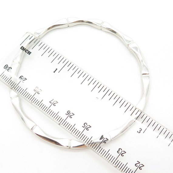 925 Sterling Silver Vintage Mexico Bamboo Bangle Bracelet 8