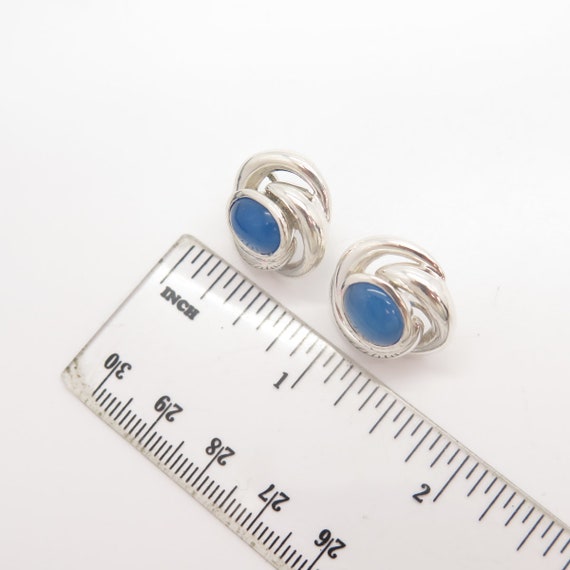 925 Sterling Silver Vintage Real Blue Moonstone G… - image 4