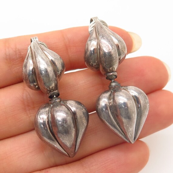 925 Sterling Silver Vintage Hollow Ribbed Design D