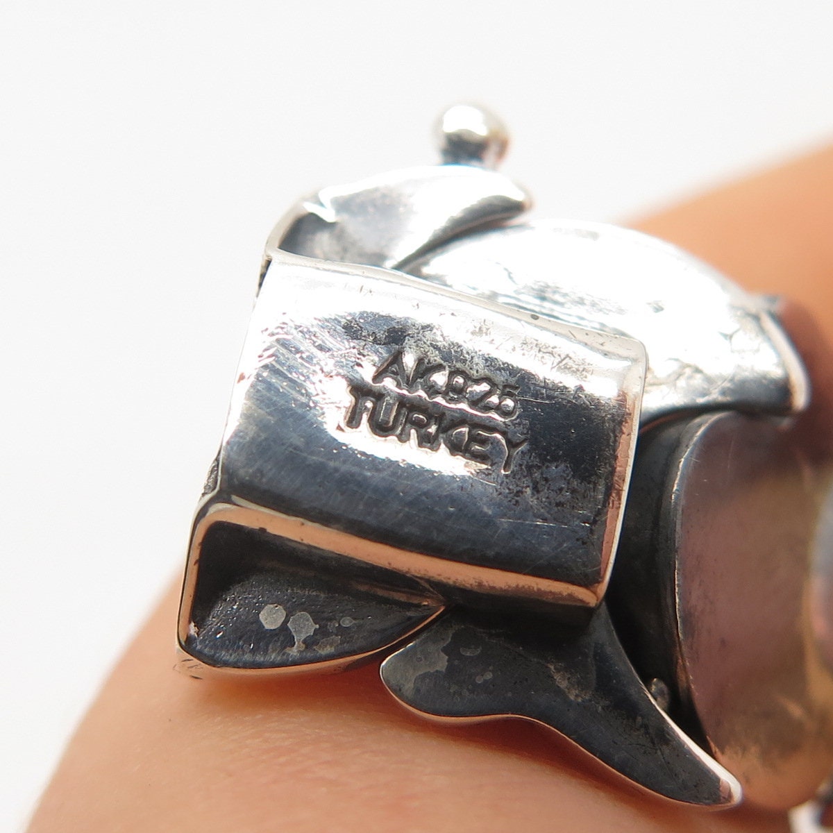925 Sterling Silver Vintage Turkey Fancy Link Bracelet 7.25