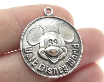 WALT DISNEY 925 Sterling Silver Vintage Mickey Mouse Charm Pendant