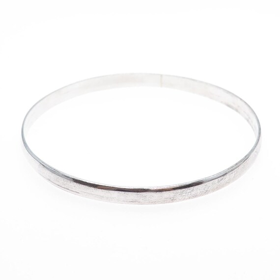 925 Sterling Silver Vintage Mexico Bangle Bracelet 9.25" View 3