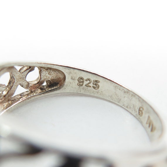 925 Sterling Silver Vintage Ornate Swirl Ring Siz… - image 8