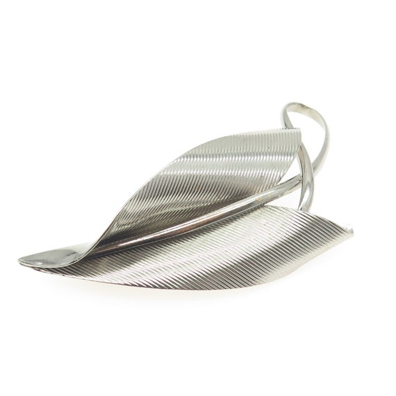 NAPIER 925 Sterling Silver Vintage Striped Leaf P… - image 6