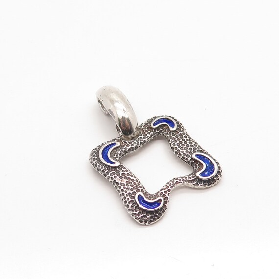 Pendentif En Argent Massif Martelé Style Moderniste - Bijou Inspiré Lydien - Occasion
