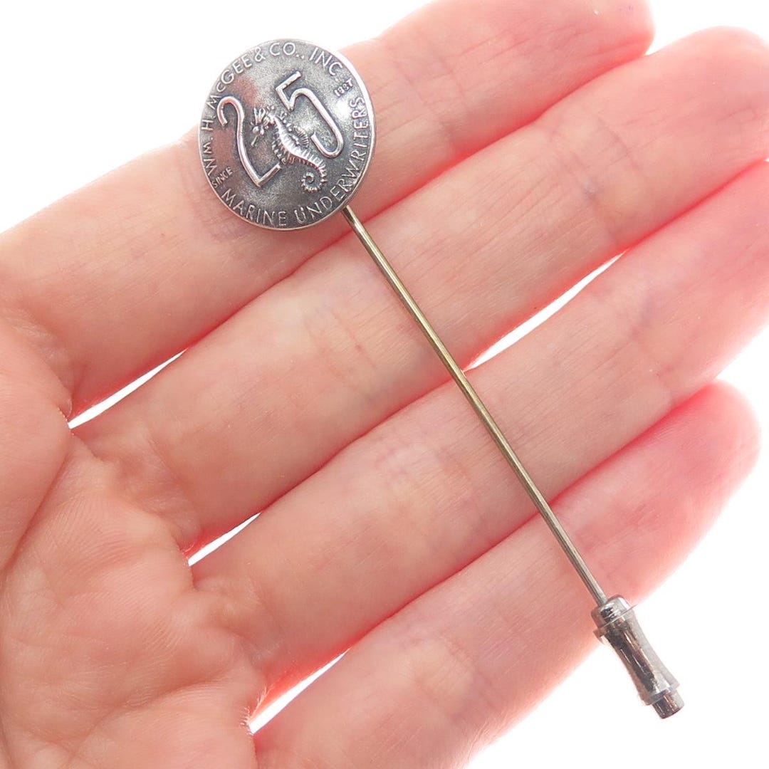 Maco Pin Case MACO 999 Silver Antique 1887 Wm. H. Mcgee & Co. Marine Underwriters ...