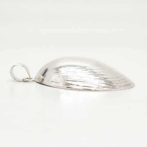 925 Sterling Silver Vintage Shell Hollow Pendant - image 3