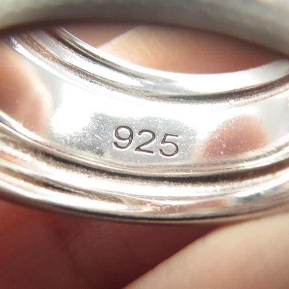 925 Sterling Silver Vintage Spiral Band Ring Size… - image 7