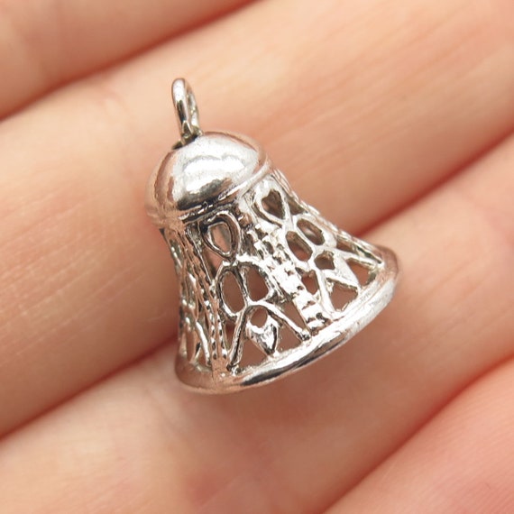 25pcs Antique Style Silver Tone Small Bell Charm Pendant 11*11mm 38453 
