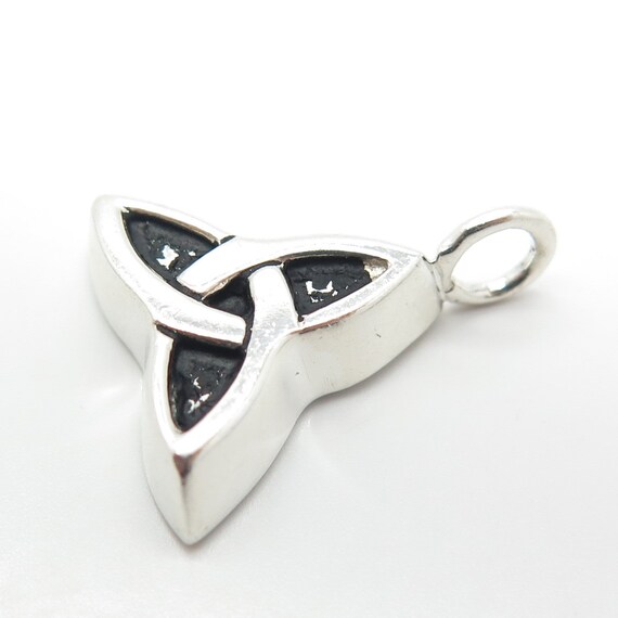 925 Sterling Silver Vintage Triquetra Charm Penda… - image 5