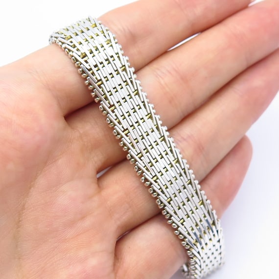 925 Sterling 2-tone Vintage Mexico Avanti Riccio Chevron