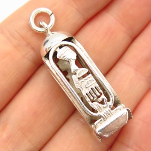 925 Sterling Silver Vintage Egyptian Cartouche Design Pendant