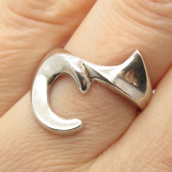 925 Sterling Silver Vintage Letter c Initial Design Ring Size 7 3