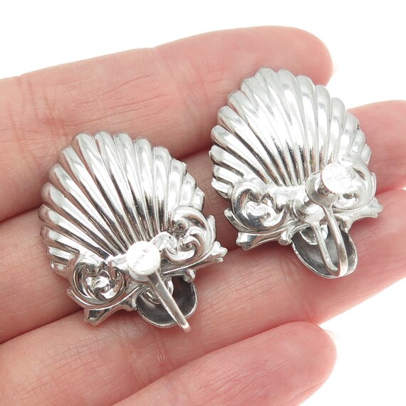 925 Sterling Silver Antique Art Deco Seashell Rep… - image 2