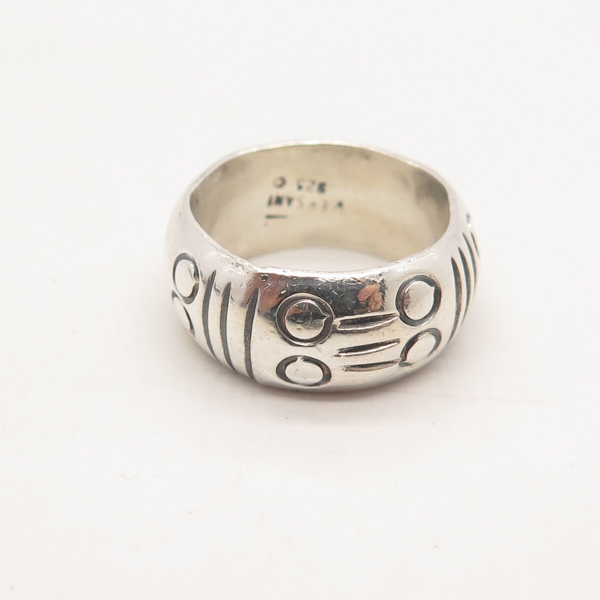 925 Sterling Silver Vintage Versani Etched Band Ring Size 6.25 - Etsy