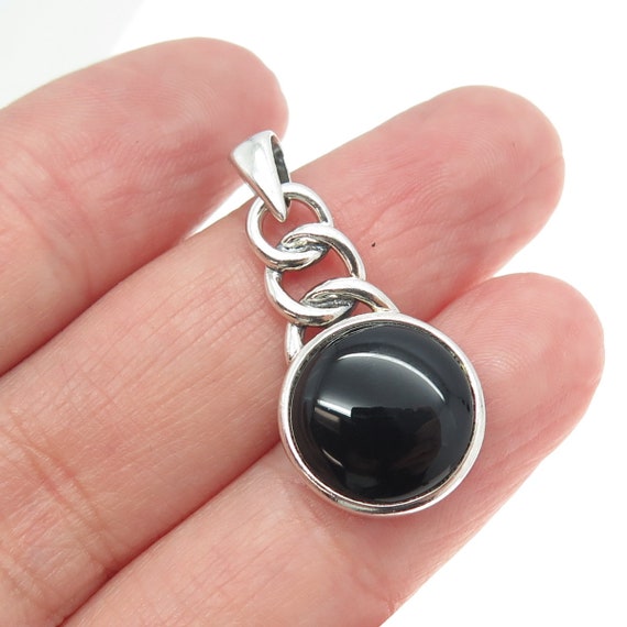 BOMA 925 Sterling Silver Vintage Real Black Onyx G