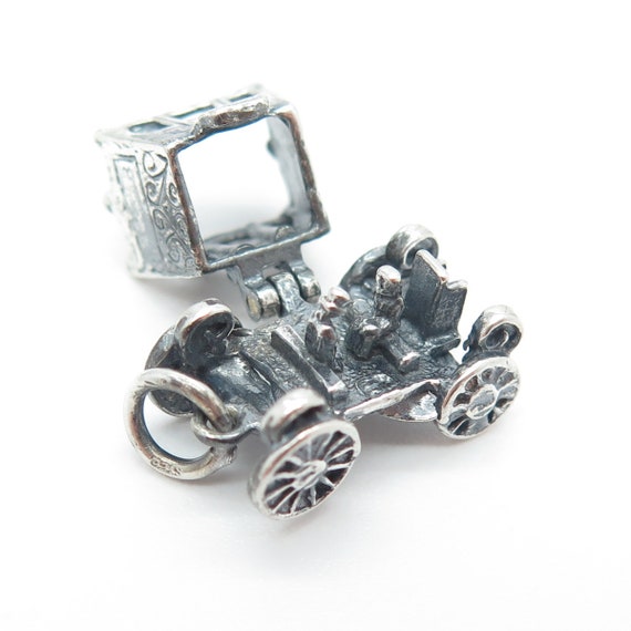 925 Sterling Silver Antique Art Deco Carriage Mov… - image 7